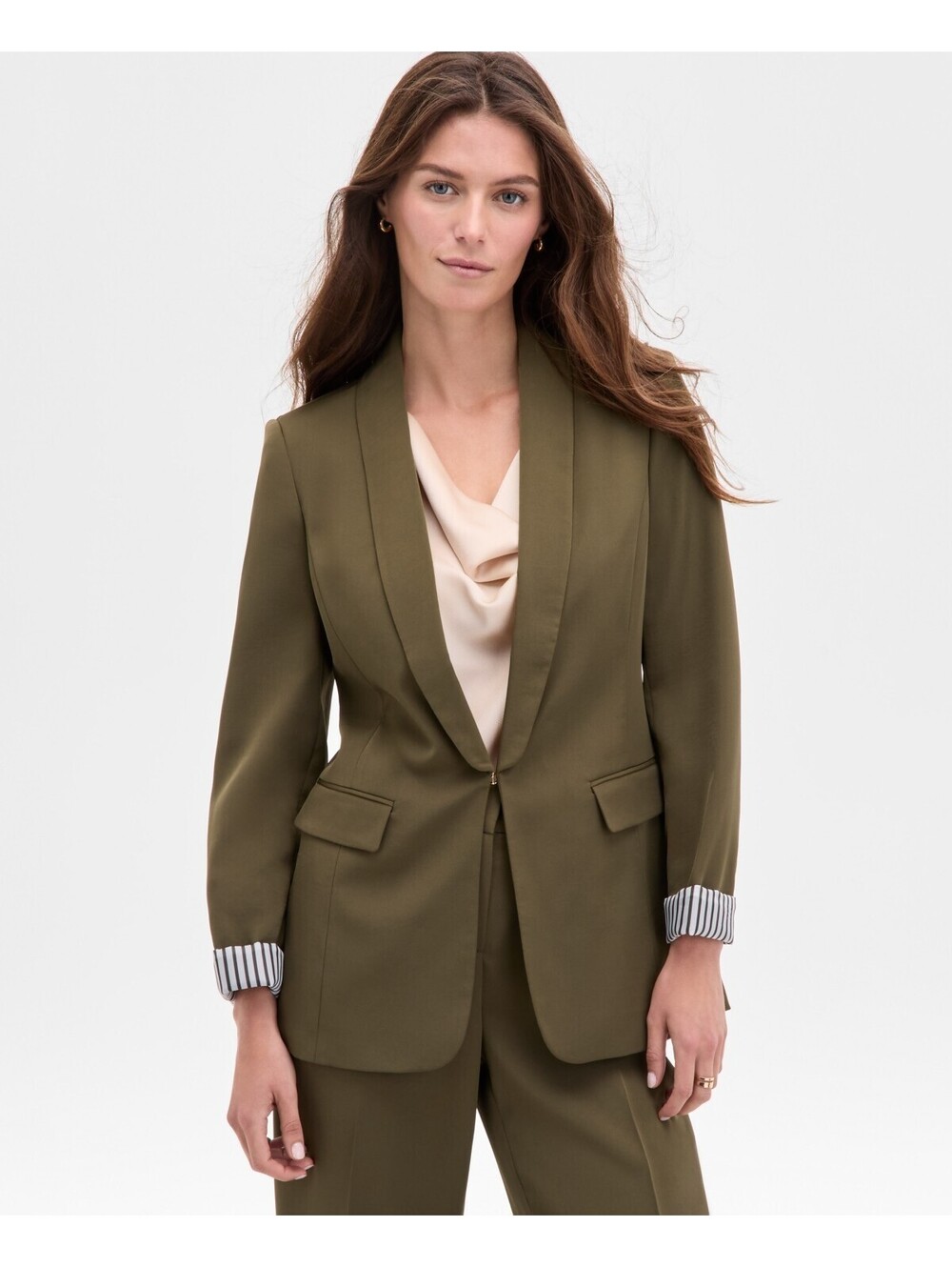 Tahari ASL Womens Brushed Woven Shawl-Co Olive 18